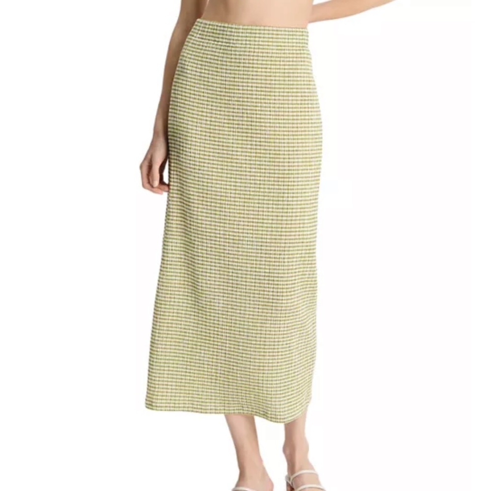 Vince Green Houndstooth Pencil Skirt